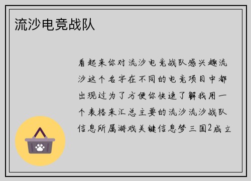 流沙电竞战队